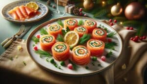 Roulé de Saumon Fumé au Fromage Frais